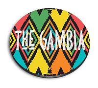 1x Round MDF Magnet 6cm - The Gambia African Tribal Design - Fridge Locker Office Whiteboard Toolbox #60153
