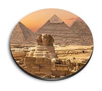 1x Round MDF Magnet 6cm - The Sphinx & Pyramids Giza Egypt - Fridge Locker Office Whiteboard Toolbox #52261