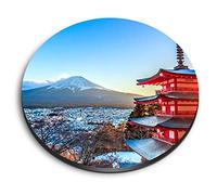 1x Round MDF Magnet 6cm - Tokyo Japan Mt Fuji Travel - Fridge Locker Office Whiteboard Toolbox #53489