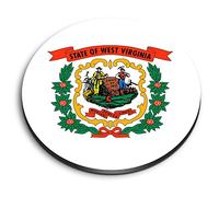 1x Round MDF Magnet 6cm - West Virginia Flag Emblem - Fridge Locker Office Whiteboard Toolbox #60730