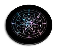 1x Round MDF Magnet 6cm - Wicca Mandala Witches Magic Symbols - Fridge Locker Office Whiteboard Toolbox #53564
