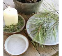 1x Round Zinc Metal Tray - 3 Sizes, Grey Rustic Kitchen Dining Candle Tray, Zinc Pot Saucer, Grey Metal Dish Saucer, Plant Pot Holder, Candle Holder Tray, Round Grey Metal Trinket Tray (Large)