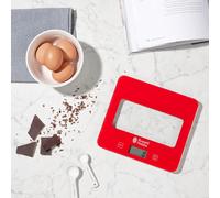 Russell Hobbs RH01571AR Digital Kitchen Scale, 5kg Max Capacity, Imperial/Metric Measures, Touch Panel, LCD Display, Cooking & Baking Scale, Glass Platform, Batteries Included, 5 Year Guarantee, Red