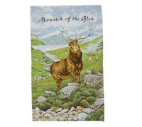 1x Scottish Cotton Tea Towel pack - 48x76 cm - Monarch of the Glen Design - Traditional Scotland Heritage Tea towels for Kitchen - Mothers Day, Burns Supper, Christmas, Special occasions