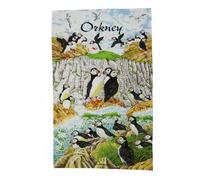 1x Scottish Cotton Tea Towel pack - 48x76 cm - Orkney Puffins Design - Traditional Scotland Heritage Tea towels for Kitchen - Mothers Day, Burns Supper, Christmas, Special occasions