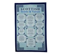 1x Scottish Cotton Tea Towel pack - 48x76 cm - Scottish Toasts & Verses Design - Traditional Scotland Heritage Tea towels for Kitchen - Mothers Day, Burns Supper, Christmas, Special occasions