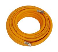1x Sealey 10m Hybrid High Visibility 8mm Diam Air Hose With 1/4"BSP Unions