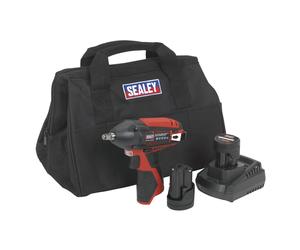 1x Sealey 3/8"Sq Drive Impact Wrench Kit - 2x 12V Li-ion Batteries - CP1204KIT