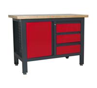 Sealey Workstation AP1372B - 3 Drawers & 1 Cupboard - 1.2m