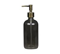 1x Small Coal Glass Refill Pump Bottle, Soap Toiletries Refillable Dispenser