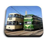 1x Square MDF Magnet 5cm - Blackpool Tram England UK - Fridge Locker Office Whiteboard Toolbox #50298