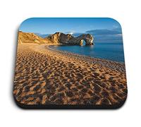 1x Square MDF Magnet 5cm - Durdle Door Jurassic Coast Dorset Beach - Fridge Locker Office Whiteboard Toolbox #50795