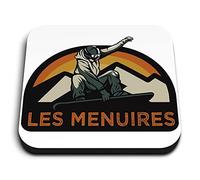 1x Square MDF Magnet 5cm - Les Menuires Snowboard Mountain Logo - Fridge Locker Office Whiteboard Toolbox #61167