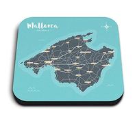 1x Square MDF Magnet 5cm - Mallorca Holidays Compass Map - Fridge Locker Office Whiteboard Toolbox #60412