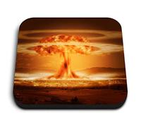 1x Square MDF Magnet 5cm - Nuclear Bomb Explosion Atom - Fridge Locker Office Whiteboard Toolbox #53100