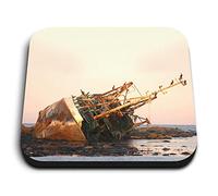 1x Square MDF Magnet 5cm - Shipwreck North Scotland Ocean Ship - Fridge Locker Office Whiteboard Toolbox #52026