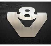 1x stainless steel BIG V8 badge sign chrome accessory for Scania trucks all series