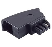 1x TAE F Plug / Western Socket 6/4 Import 0.2 m Black TAE F-Connector to RJ11 Coupling