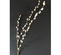 1x Tall Branch with 3 Stems of Flocked Artificial Pussy Willow Catkins, 100cm Tall Faux Pussy Willow Stem, Artificial Easter Tree Twig, Decorative Realistic Fake Branch Faux Twig Spring Easter Stem