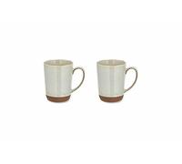 1x Tall Glazed Off-White Edo Mugs with Terracotta Base, Tea Coffee