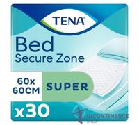 1x TENA Bed Super - 60cm x 60cm - Pack of 30 - Disposable Bed Pads - 1450ml