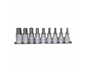 1x Teng Tools 9 Piece Hex Bit Skt Set 1/2 Drive 5-17 mm DIY Workshop - TM1212