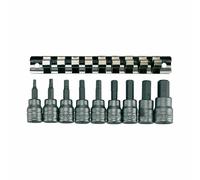 1x Teng Tools 9 Piece Hex Bit Skt Set 3/8 Drive 3-12 mm DIY Workshop - TM3812