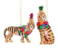 1x Tiger Bauble, Novelty Tiger Hanging Christmas Decoration, Fun Xmas Decor Gift, Xmas Tree Tiger Decoration, Tiger Ornament, Big Cat Xmas Decoration, Tropical Animal Bauble, Novelty Bauble (Sitting)