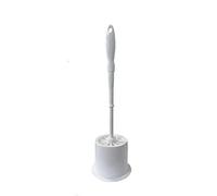 1x Toilet Brush & Holder | Reusable Soft Bristle | Easy To Clean, Deep Cleaning & Set for Bathroom Hygienic (White)