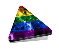 1x Triangle MDF Magnet 6cm - LGBT Pride Flag Gay Lesbian - Fridge Locker Office Whiteboard Toolbox #51332