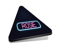 1x Triangle MDF Magnet 6cm - Neon Sign Design Rosie Name - Fridge Locker Office Whiteboard Toolbox #353464