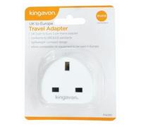 1x UK to EU Travel Adaptor - 3-Pin to 2-Pin European Europe Spain Turkey France Greece International Power Plug Adapter - by Kingavon