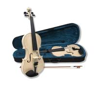 1x Unfinished Violin 4/4 Full Size Flame Maple Back Spruce Top Ebony accessories White Violin 4 String Handmade (with case) (with case)