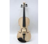 1x Unfinished Violin 4/4 Full Size Flame Maple Back Spruce Top Ebony accessories White Violin 4 String Handmade (with case) (no case)