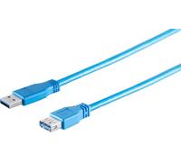 1x USB-A extension cable, 3.0, blue, 5 m - With this USB-A extension cable, you can easily extend your existing cable connection.