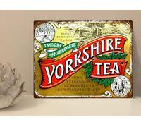 1x Yorkshire Tea Kitchen Retro Metal Novelty Plaque Sign Gift mt856 (250mm x 200mm)