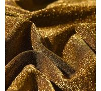 1x1.5m Sparkle Fabric Sheet Black Silver Red for Sewing Projects(gold)