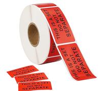 1x2 Inch 'This Is A Set Do Not Separate' Labels, 500 Per Roll Red Shipping Packing Stickers, Quantity Discounts for Retail, Thrift Stores and Supermart