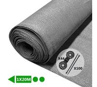 (1x20m, Grey) VOUNOT Privacy Netting HDPE Shading Net, 75% Shading Rate