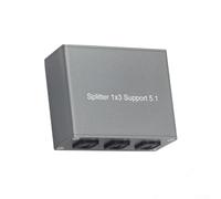 1x3 SPDIF Optical Audio Splitter Adapter for PS4 for XBOX TV Supports for DOLBY AC3 for DTS LPCM 2.0 Up to 130ft Transmission and Play Grey 57x45x24mm High Fidelity Audio