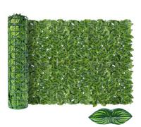 1X3M Artificial Ivy Privacy Fence Screen, Faux Greenery Backdrop Ivy Vine Leaf Hedges Wall Fence Panels Green Patio Wall Decor