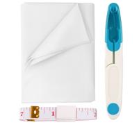 1x3m Medium Weight Interfacing for Sewing Iron On Fusible Interfacing Fabric with Fusible Fleece, Iron On Interfacing Kit Includes 1 Scissors and 1 Measuring Tape for Sewing Projects