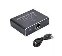 1x4 Ethernet Network Splitter, 1000Mbps Gigabit RJ45 LAN Hub, Black Metal Housing, Compatible with Cat5/5e/6/7/8 Cable for Router, PC, Camera, TV