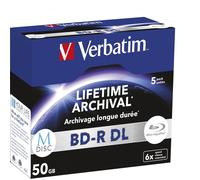 1x5 Verbatim M-Disc BD-R Blu-Ray 50GB 6X Speed, Jewel Case