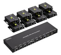 1X8 HDMI Splitter Extender,50M Network Cable Extender 1 in 8 out Over CAT5e/6 & POC(With EDID management)