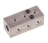 1xG 1/8'' x 9xM3 Aluminium Distributor Block One-sided 16 Bar