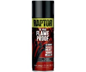 1xU-POL Raptor 1K Pro Flame Proof Flat Black Spray 338ml Resists to 1000°c Heat