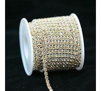 1Yard 10Yards/Roll SS6-SS18 Shiny Crystal Rhinestone Chain Sew-On Glue-On for Clothes Jewelry Apparel Accessories Trim Cup Chain-ltcoloradotopaz-SS8-2.5mm-10Yards - Roll