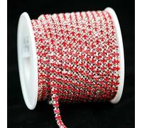 1Yard 10Yards/Roll SS6-SS18 Shiny Crystal Rhinestone Chain Sew-On Glue-On for Clothes Jewelry Apparel Accessories Trim Cup Chain-Silver Base siam-SS8-2.5mm-10Yards - Roll