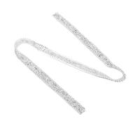 1yard 15mm Diamond Rhinestone Ribbon- Crystal Mesh Wrap Roll Sparkle Banding Belt for Cake Wedding Decoration Party Baby Shower Event Floral Arrangements(Silver)